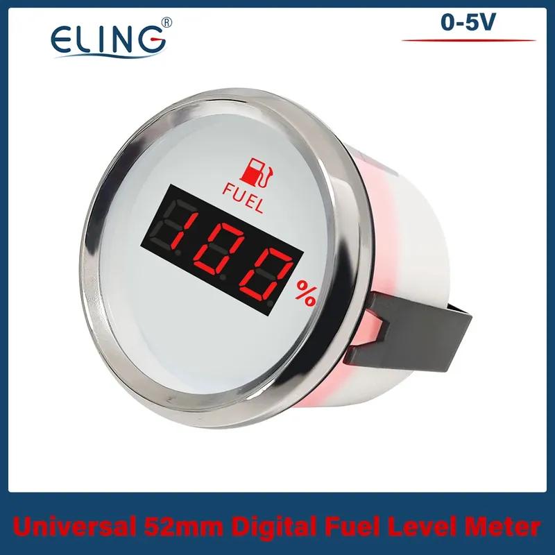 ELING 52mm (2'') Signal 0-5V Fuel Level Gauge Fuel Gauge with Red Backlight Working Volt 12V 24V for Car Boat VAN