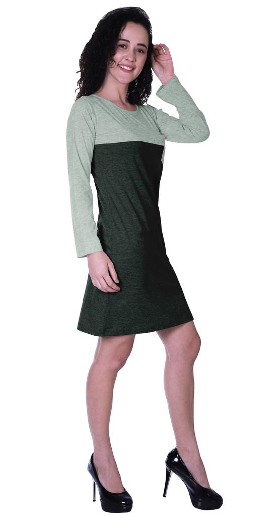 Moomaya Womens T-shirt Dress Full Sleeve Sequin Patch Pocket Summer Dresses