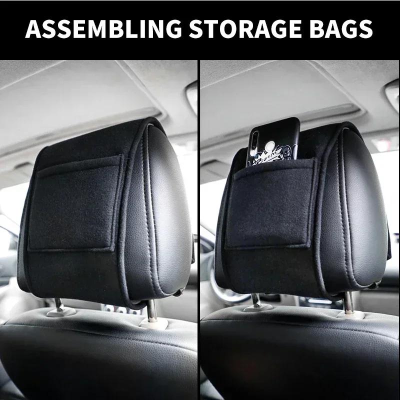 Car Headrest Cover Seat Head Pillow Neck Headrest Cover For Volkswagen Polo Golf 3 4 5 6 7 8 6 T5 B4 B5 B6 B7 B8 MK4 MK5 MK6 MK7 MK8