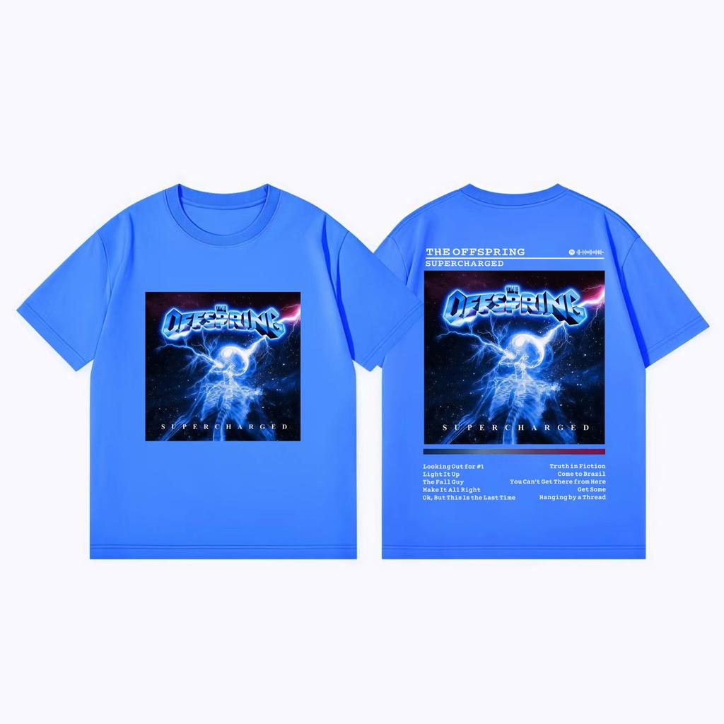 The Offspring Supercharge Album Poster Tshirt Fashion Punk Rock Short Sleeve T Shirts Men Women Casual Loose Cotton Tshirts