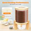 Capacity Airtight Glass Dry Food Storage, Container Cereal Rice Dispenser w/Round Bamboo Lids & Cup & Stand (5 L)