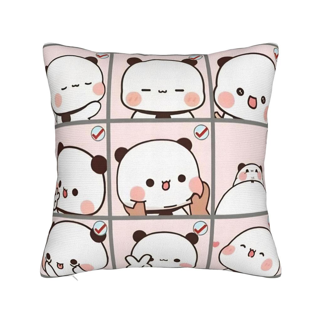 I Love You Bear and Panda Bubu Dudu Bear Pillowcase Soft Fabric Cushion Cover Gift Pillow Case Cover Home Zipper Xcm