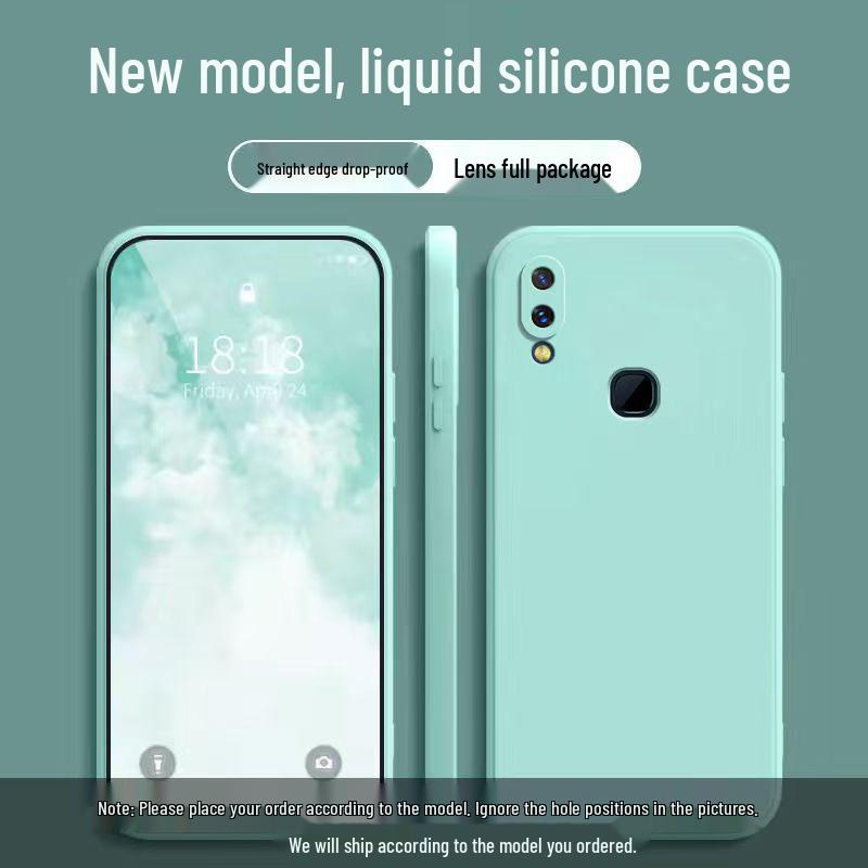 Compatible with Vivo X21 Rear Fingerprint, Solid Color Rubik's Cube Design, Liquid Silicone, Drop-Proof, All-Inclusive Soft Case