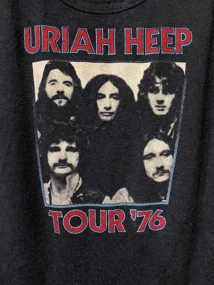 

Футболка группы URIAH HEEP, тур 76, черная, классическая, унисекс, размеры S-5XL, 1V0580, футболка унисекс S