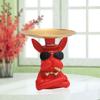 Bulldog Art Figurines with Pallet Resin Storage Box Decor for Office (red)