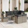Vidaxl 9-Cz. Garden Furniture Set With Cushions, Grey, Poly Rattan