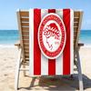 Olympiacos Fc: Toalla de Playa de Microfibra Orgullo Rojo y Negro, Ligera y de Secado Rápido, para Viajes de Verano, Esencial para la Playa, Piscina al Aire Libre