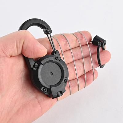 Anti-Theft Metal Easy-To-Pull Buckle Rope Elastic Keychain Retractable Key Ring Anti Lost Ski Pass Id Card