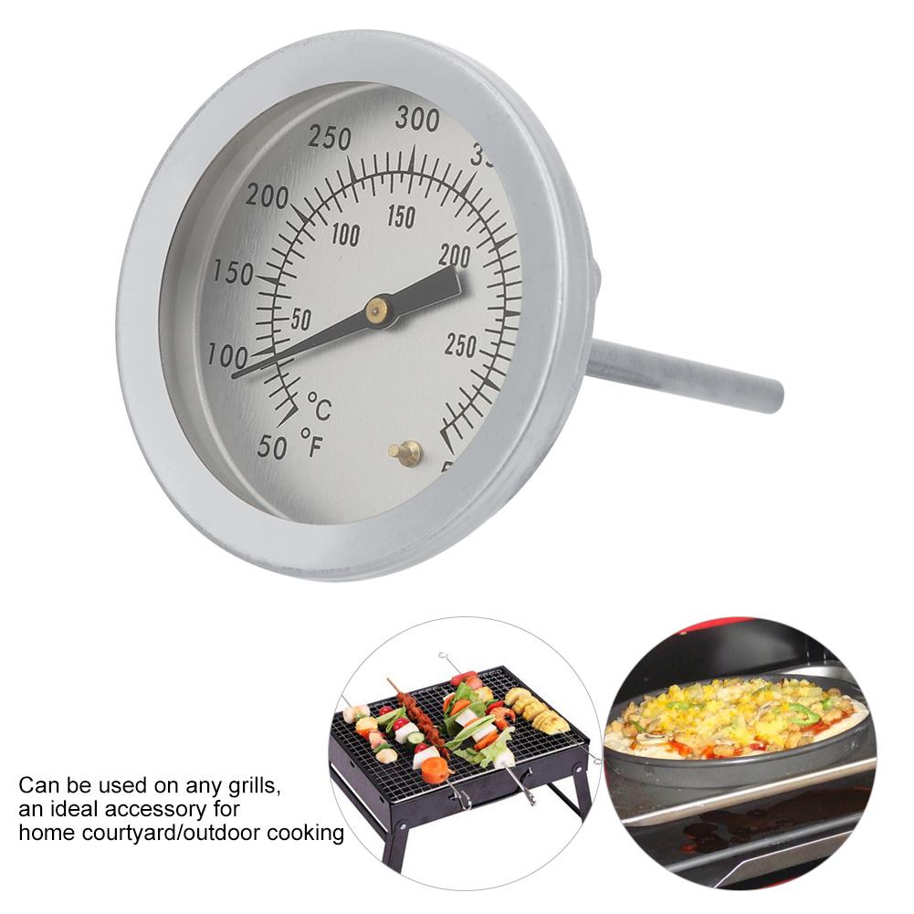 BBQ Thermometer, Stainless Steel Grill Smoker Thermometer 50550 with Double Scale, for Oven Grill BBQ Cooking