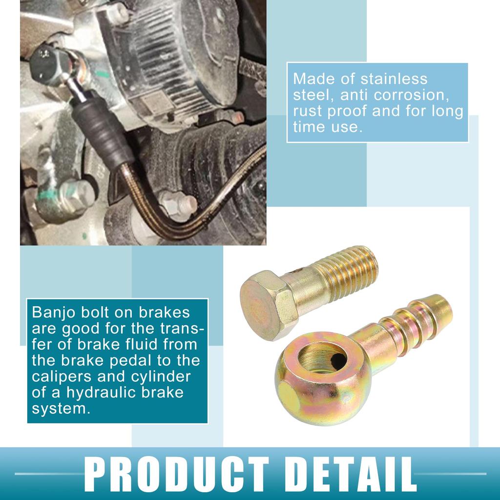 A ABSOPRO Banjo Bolt Cooler Screw Fitting Ball Head Brake Line Fitting Adapter