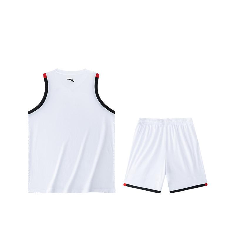 Anta Color Block V-Neck Pullover Vest And Straight Leg Shorts Casual Sports Set Men Sets Pure-White Basic-Black 952421203-1