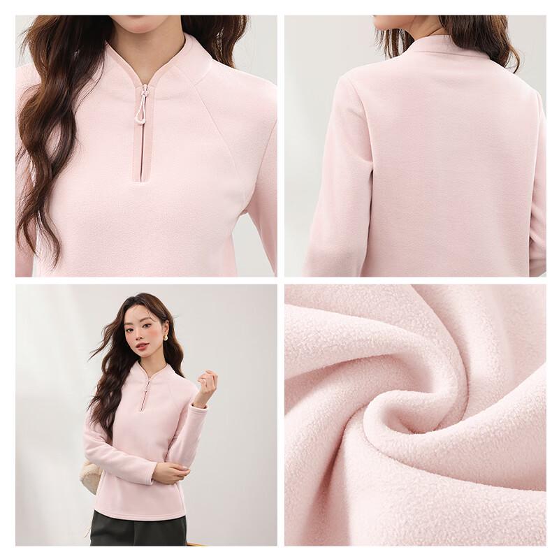 MJ STYLE Women's Half-Zip Fleece Sweatshirt