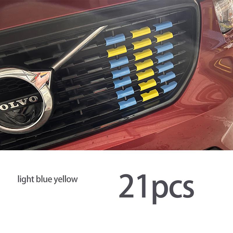 Para volvo xc60 s90 xc40 xc90 v40 s60 v60 v90 v60CC V90CC RD Versão Esportiva Grelha China Faixa Três Cores Adesivo Decorativo para Carro