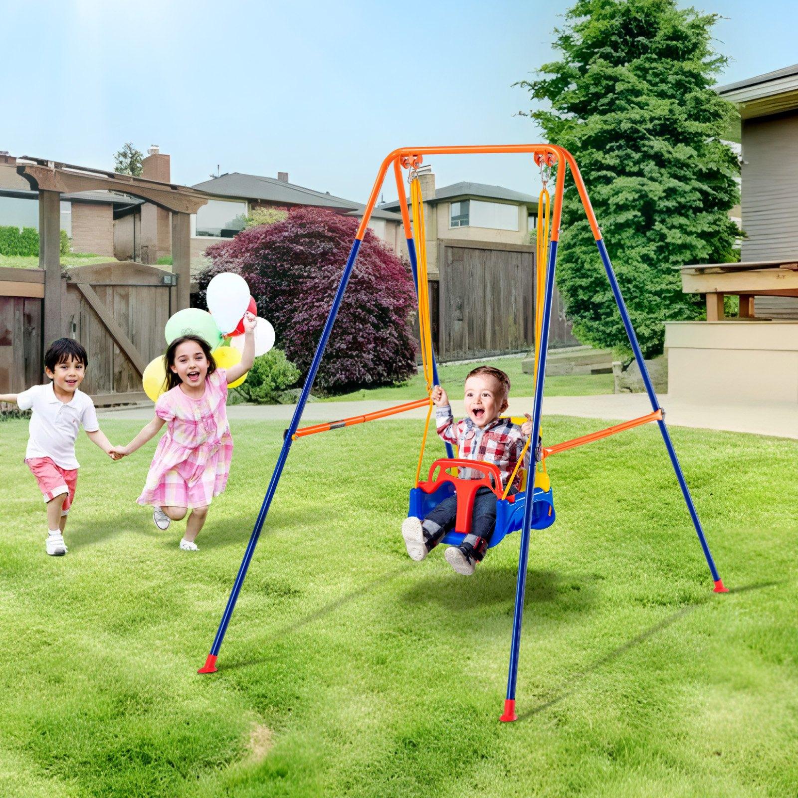 VEVOR Swing Sets for Backyard, 3-in-1