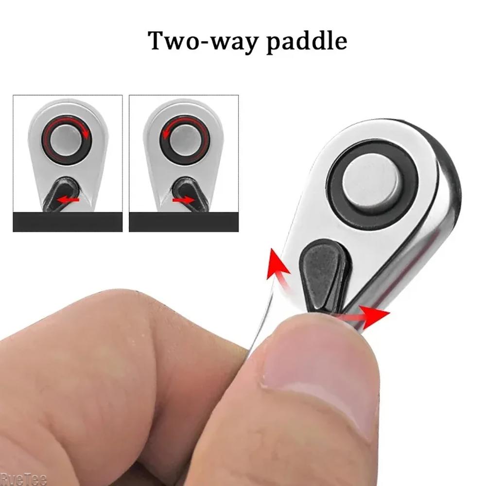 1/4 Zoll Ratsche Doppelkopf Schnellratsche Schraubenschlüssel Doppelseitig Mini-Steckschlüssel Satz Fahrradwerkstatt Werkzeug Handwerkzeuge