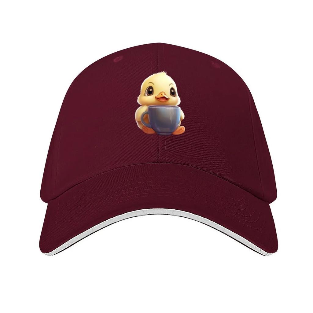Cute duck with coffee Baseball Cap sun caps New In Hat Horse Hat Golf Hat Mens Womens