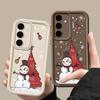 Cartoon Christmas Snowman Phone Cover For Samsung Galaxy S25 Edge S24 FE S23 S22 Ultra Plus A17 A56 A36 A16 A15 A55 A54 A53 5G Soft Phone Cover