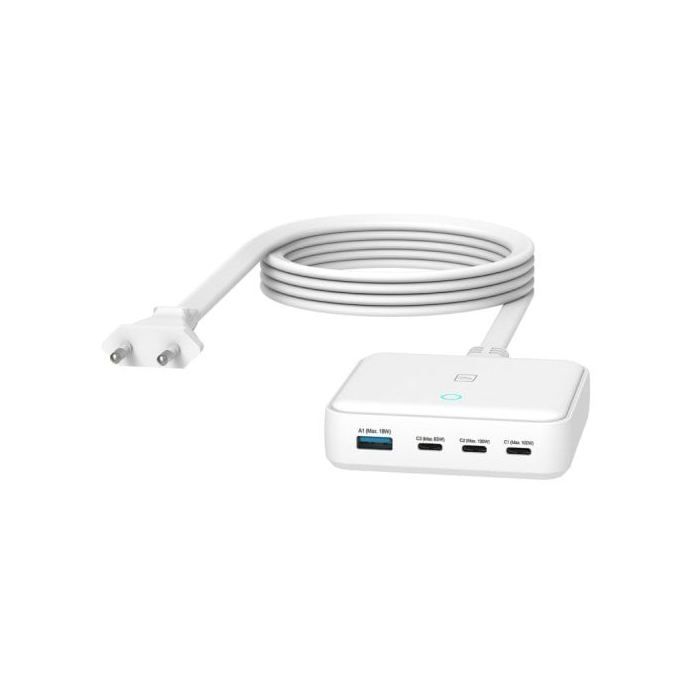 Chargeur - TUCANO - 100W Quick Charge 3.0 - 3x USB-C - 1x USB-A - Blanc