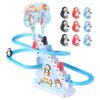 Kids Electric Climbing Stairs Toy DIY Small Penguin Dinosaur Rail Racing Track Music Roller Coaster Duck Toy For Baby Kids Gift