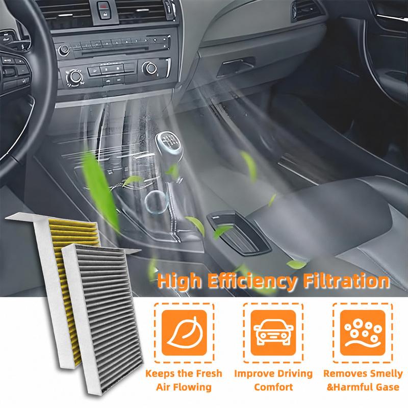 Yitong 1/2Set Cabin Air Filter Replacement Fit for Tesla Model 3 Y 1107681‑00‑A Activated Carbon Automotive Interior Accessory