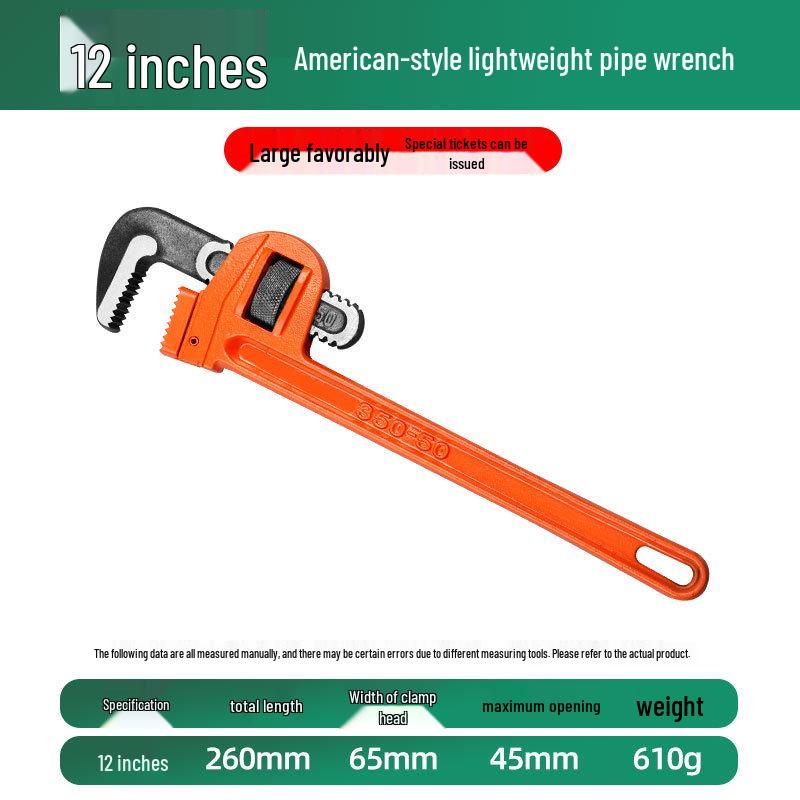 Jiutong American-Style Lightweight Manual Pipe Wrench - Linyi Hardware Tools
