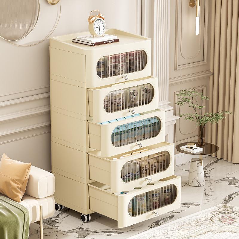 Nordic Style Plastic Storage Cabinet for Living Room or Bedroom