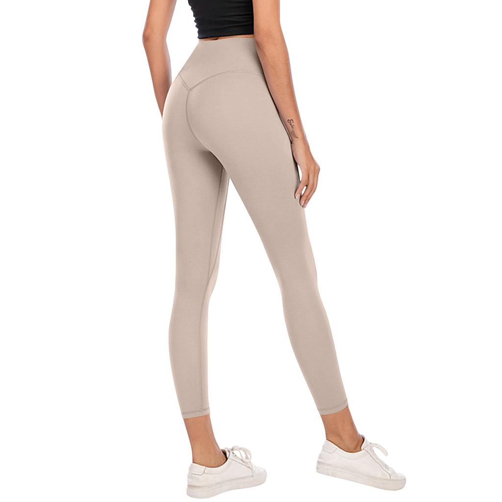Yoga-Kleidung, pfirsichfarbene, hüfthebende Sportbekleidung, Fitnesshose, keine peinlichen Linien, hautfarbene, hohe Taille, enge Yogahose