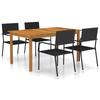 Día Y Noche - Día Y Noche 5-Piece Garden Dining Set Black