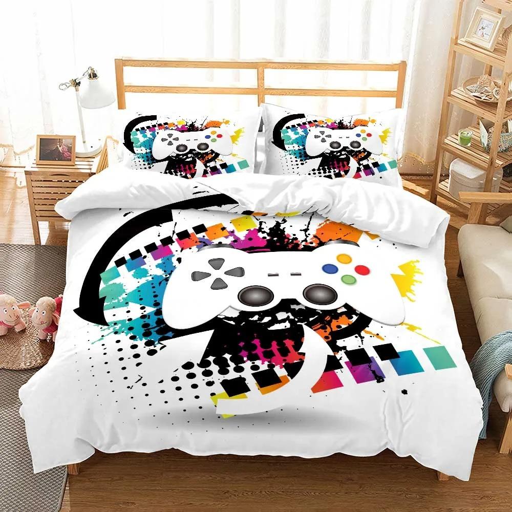 Print Game Bedroom Bedclothes Pillowcases Duvet Cove Set for Boy Fashion Design Teenager Bedding Set for Boys Full Twin Queen