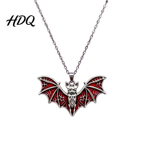 Unique Dark Aesthetic Jewelry Gothic Bat Halloween Accessory Vintage Punk Necklace Viking Durable Vampire Style Accessories Dangle Drop Earrings for