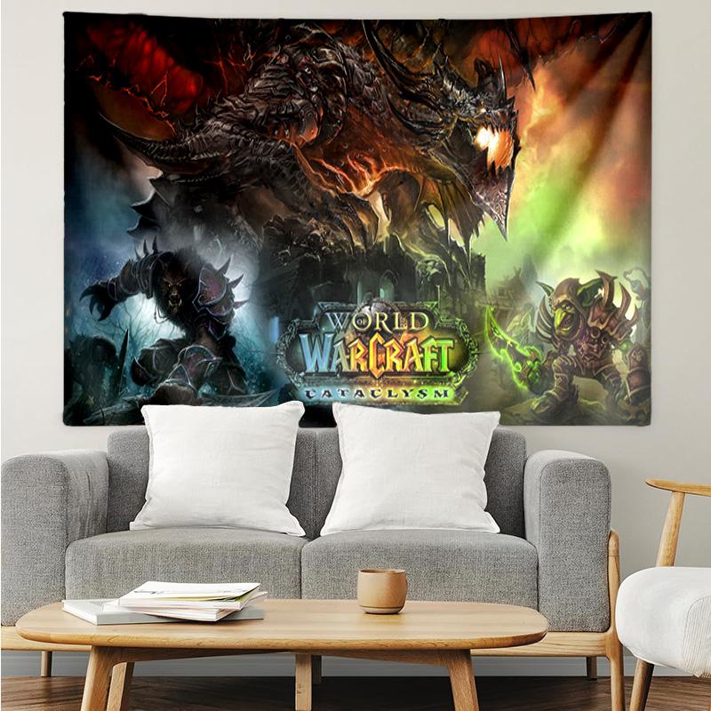 1PC Game Warcraft Darkness Warrior K-pop music group Tapestry Accessories for Bedroom,Livingroom, dormitory Room Wall Decor Fan Birthday Gifts