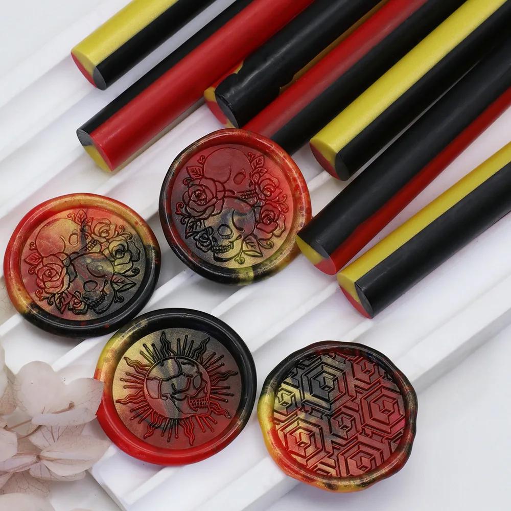 5PCS Lacquer Round Mixed Color Wax Rod Sealing Wax Variety of Mixed Color Retro Wax Strips Envelope Sealing