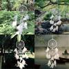Feather Dream Catcher, Large Dream Catcher with 2 Circles(White)