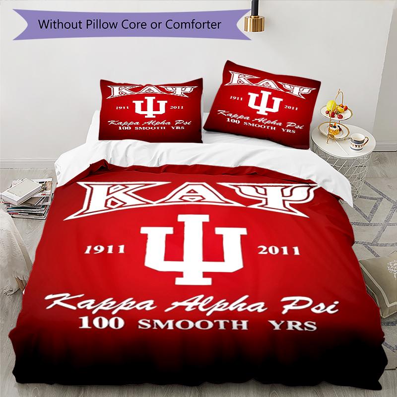 3pcs Kappa Alpha Psi logo pattern bedding set duvet cover set includes duvet cover &pillowcases, perfect all season bedroom decoration & gift