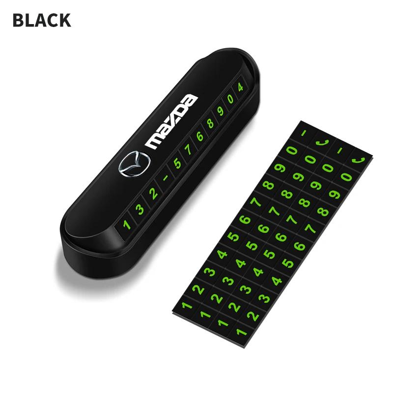 

Car Styling Temporary Parking Card Phone Number License Plate Hidden for Mazda 3 Axela 6 Atenza CX-5 2 Demio CX-3 CX-30 MX5 CX30 чёрный
