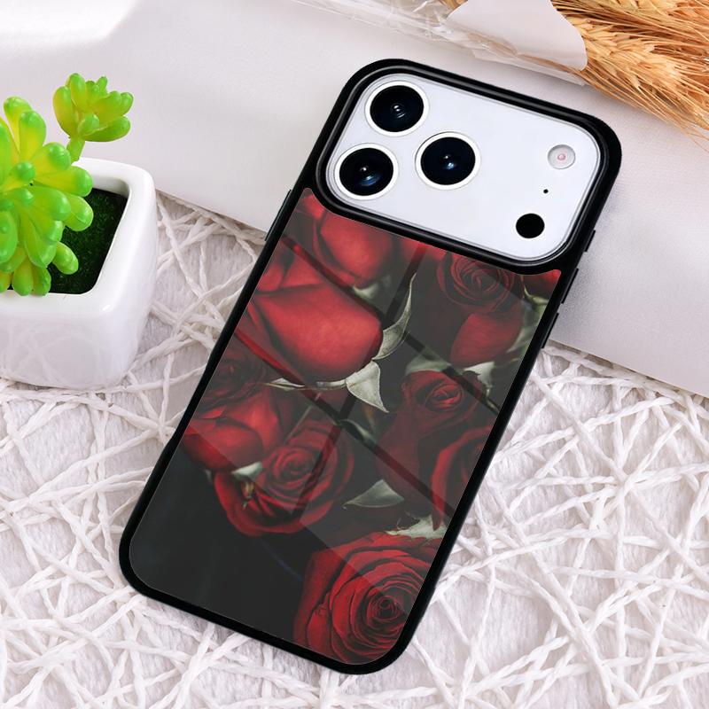 Red Rose Shockproof Phone Case for iPhone 17 Air 16e 15 11 12 14 13 Pro Max Cover Coque