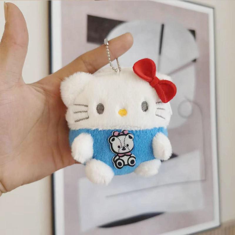 Adorable Sanrio Plush Kuromi Coin Pouch Keychain Soft And Cuddly Collectible Toy Blue KT Cat