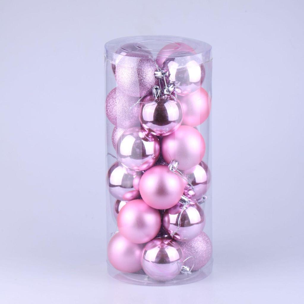Christmas Ball Set: 24 Colorful Plastic Ornaments (3/4/6/8cm) for Christmas Tree Decorations