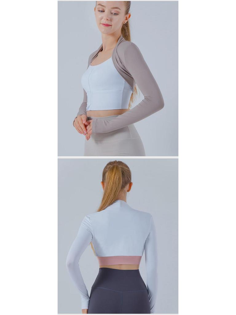 Women's Short Sleeve Thumbhole Yoga Top - Tight-Fit Sports Blouse/Shawl Fitness Waistcoat