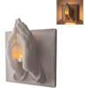 Suport Lumânare Tip Lumânare de Ceai Mâini Rugătoare 3D, Sfeșnic Sculptură cu Suport Spate Cadru, Suport Lumânare pentru Botezuri Confirmări Paște Crăciun, Rugăciune Inspirațională