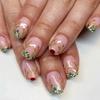 48 Pcs Candy Cane Artificial Nail Elk Full Cover Stick On Nail Christmas False Nail Short Square Press On Nail