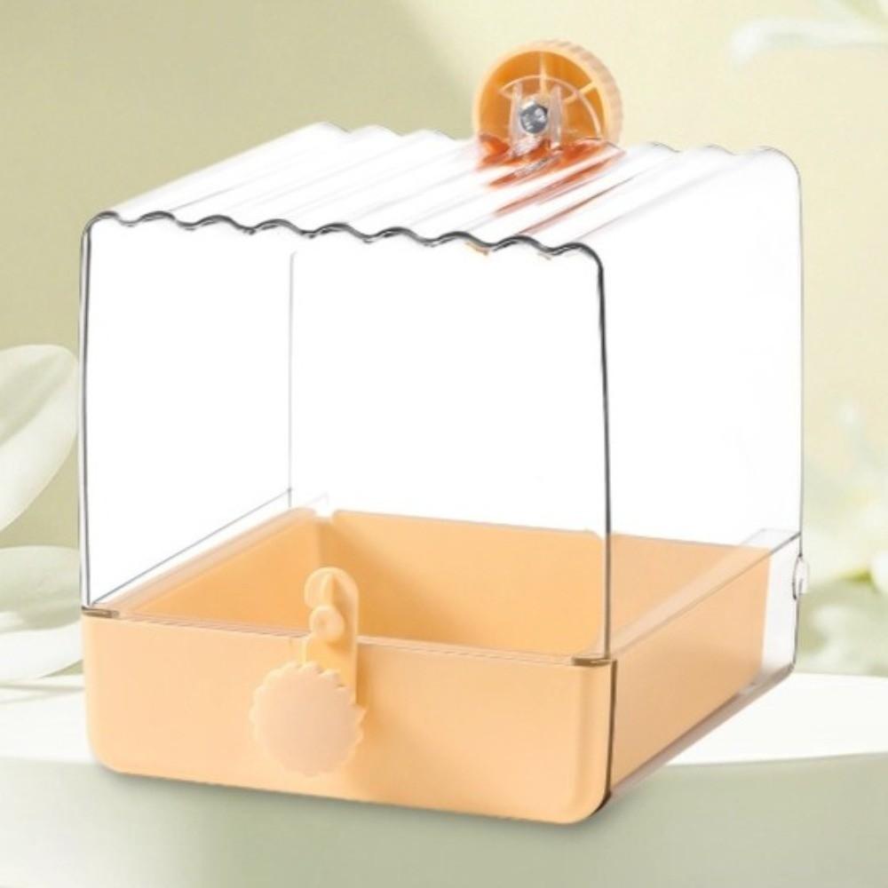 Bottom Drawer Parrot Bath Multi-functional Parakeet Shower Birdbath Feeder  Bird Cage