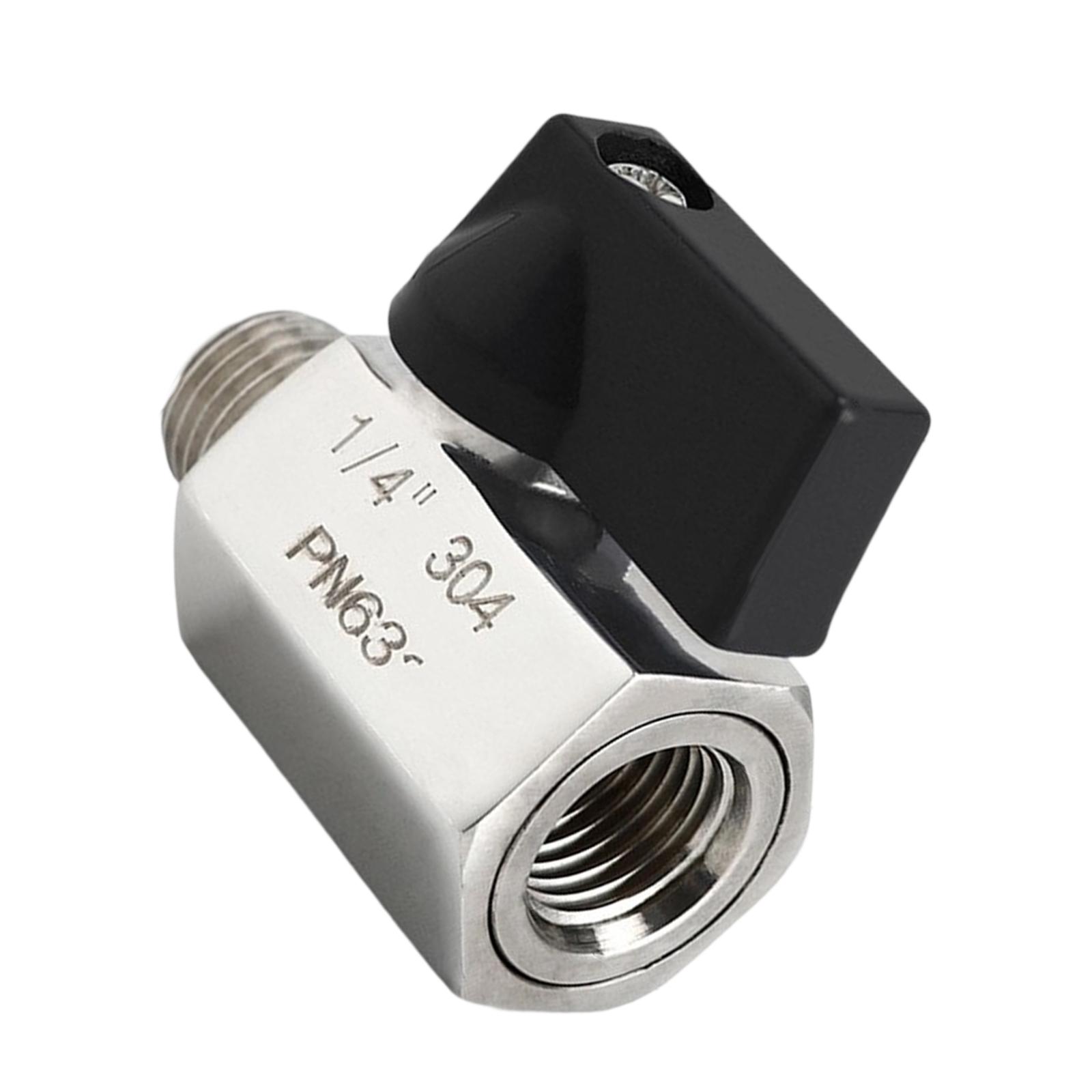 

304 Stainless Steel Mini Ball Valves 1/4Inch NPT Thread Suitable For Plumbing And Gas Systems Space Saving Installation