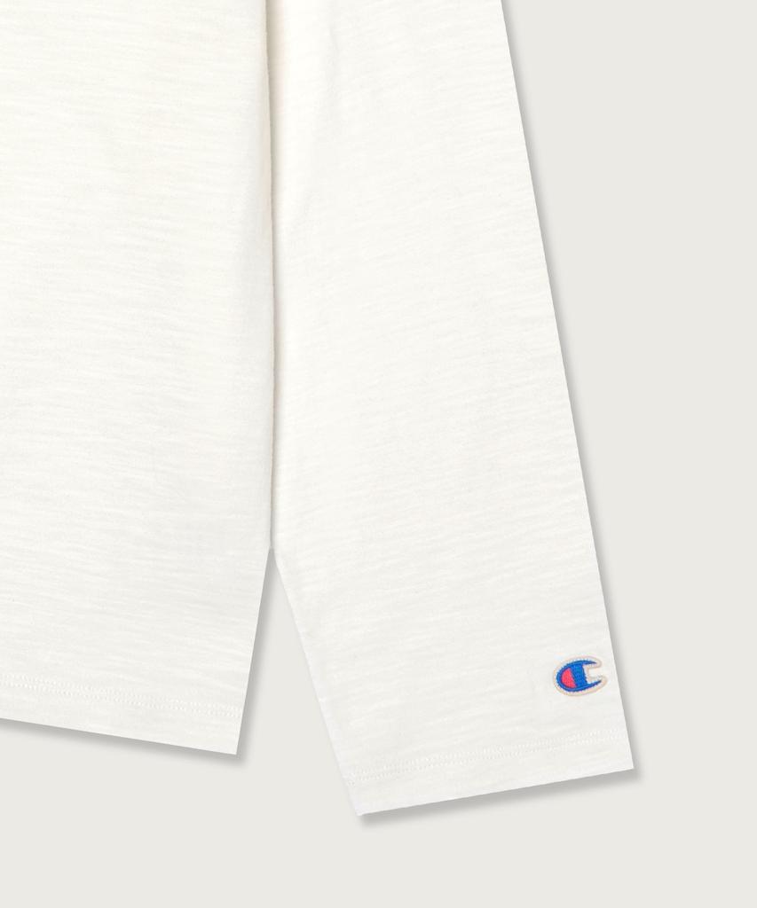 CHAMPION Heritage Loose Fit Henley Neck Long Sleeve T-Shirt White