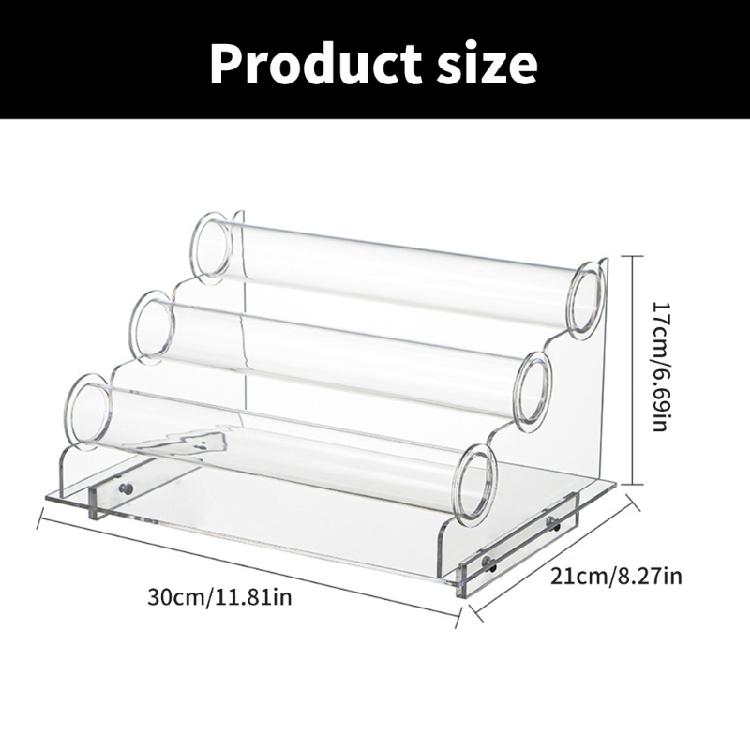 Transparent 3 Levels Acrylic Bracelet and Watch Stand Stylish Timepieces Display Rack Jewelry Organization Supplies