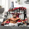Ronaldos Legacy Lights bedruckte Flanelldecke, atmungsaktiv und warm, ein stilvolles Geschenk für Zuhause, geeignet für den Gebrauch zu Hause, im Büro und als Tagesdecke. 0713a5