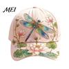 Baseball Cap for Women, Embroidery Flower Bird Pattern Hat, All-weather Adjustable Fit Gardening Sun Hat Spring Summer Outdoors Hummingbird