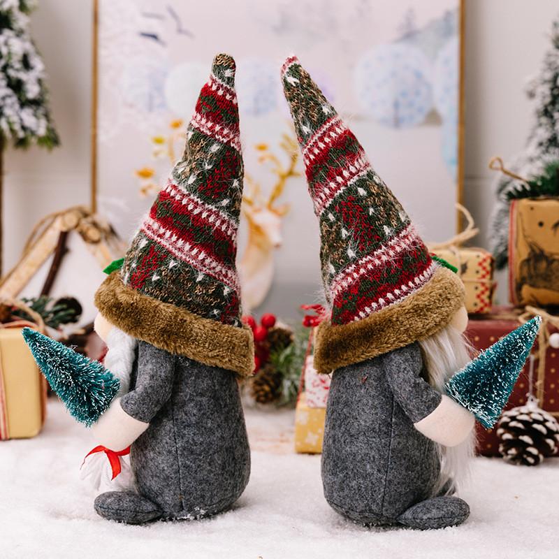 Rustic Charming Gnome Doll For Cozy Christmas Home Decor With Decorative Holiday Tree