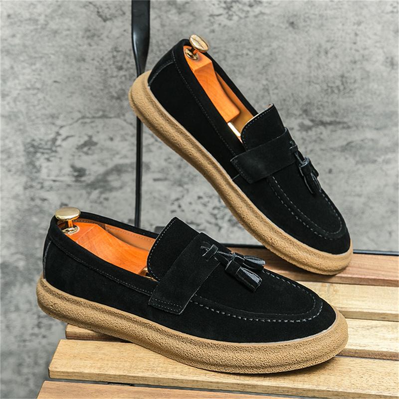 Fashion Handmade Outdoor Men Loafers Casual Leather Shoes Fashion Mens Boat Shoes New Arrival Male Dress Footwear Slip on Soft Moccasins