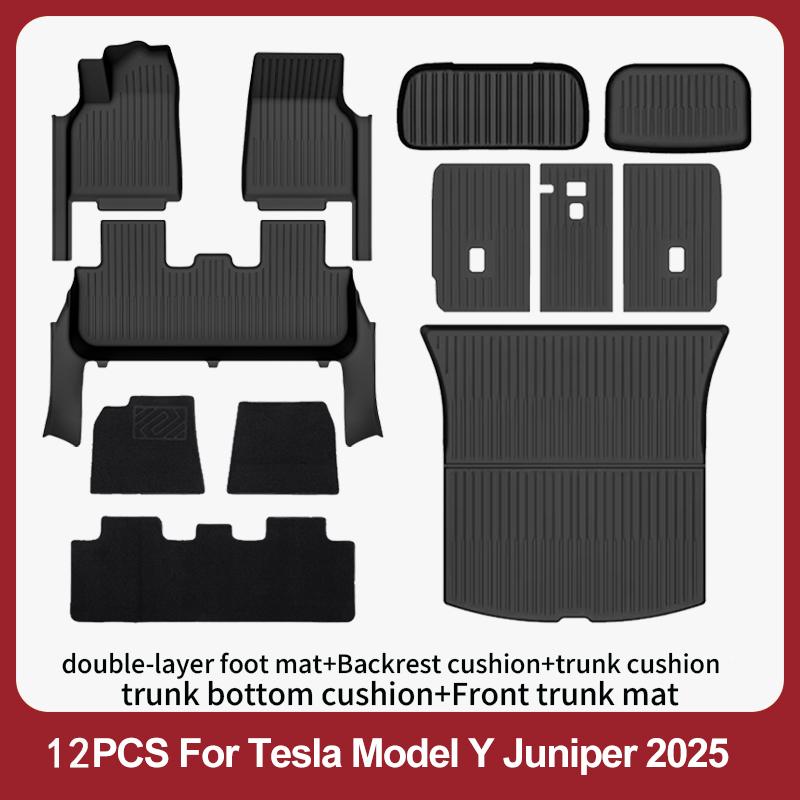 Tappetini per Tesla Model Y Juniper 2025-2026 Premium/Performance Rivestimento Pavimento in TPE & Accessori Copri Soglia Porta Completo